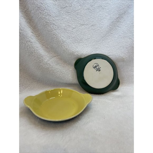 2 Vintage Hall Pottery Individual Au Gratin Baking Dish 432‎ Green - Picture 1 of 12